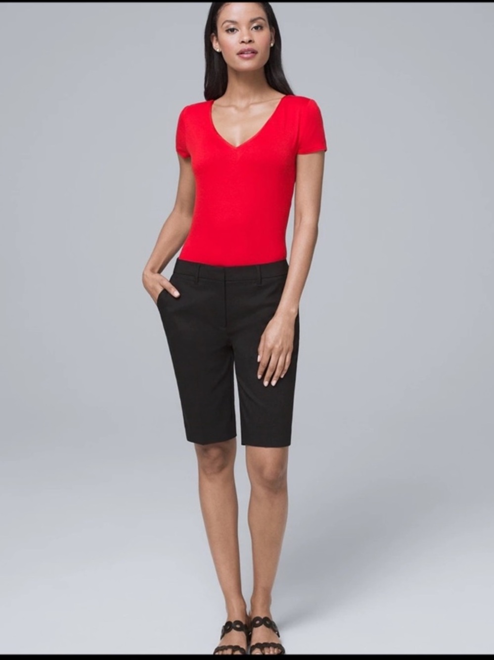 NWT WHBM 11” Smooth Stretch Bermuda Shorts - Picture 3 of 5